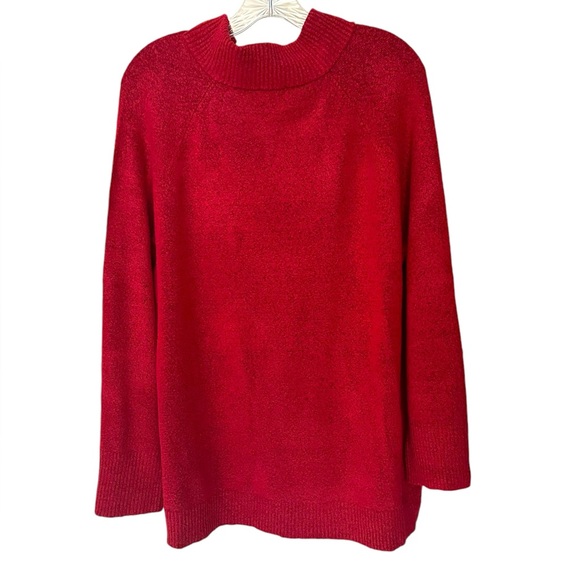 Talbots Red Mock Neck. Size XL. - Picture 2 of 9